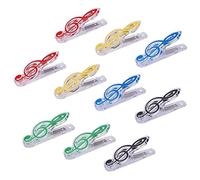 WANDIC Plastic Music Stand Clips, 10-Piece Transparent Sheet Music Book Holder, Mixed Color