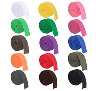 WANDIC Polypropylene Braided Tape, 15 Rolls 2.5cm Wide Webbing Strap Pet Collar Backpack Repairing Strap Colorful Multifunctional Webbing for DIY Craft, 2 Yards/Roll