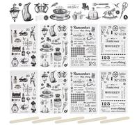 WANDIC Rub On Transfer Stickers, Sticker Girl Aesthetic Decor Scrapbook Sticker for Scrapbook Journal Planner Album (Vintage)