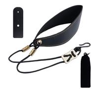 WANDIC Saxophone Neck Strap, Leather Adjustable Strap for Alto & Tenor Sax, with Padded Ring & Storage Pouch, Saxophone Accessories Present