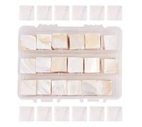 WANDIC Shell Mosaic Tiles, 300 Pieces Mother of Pearl Mosaic Tiles with Organizing Container for Home Decoration DIY Crafts Mosaic Supplies Square Shape