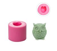 WANDIC Silicone Casting Molds, 1 Pc 3D Owl Candle Mold, Cylinder Silicone Mold for Candles DIY Crafts Making