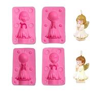 WANDIC Silicone Mould, 3D Decorating Angel Mold for Candle Soap DIY Decorative Ornaments Art Craft, Boy & Girl