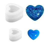 WANDIC Silicone Moulds - 2 Pcs 3D Heart Soap & Resin Moulds for DIY Crafts