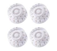 WANDIC Speed Control Knobs, Set of 4 Acrylic Speed Knobs for Gibson Les Paul Replacement Electric Guitar Parts,White