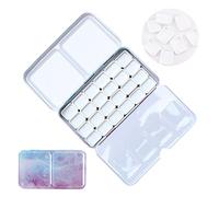 WANDIC Watercolor Paint Case, Cloud Empty Watercolor Tin Palette Paint Case with 24 Pcs 1ml Paint Pans for Artists Students Watercolor Travel Case,Purple