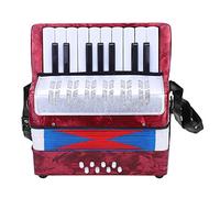 Wandisy Children Accordion, 17 Key 8 Bass, Red - Musical Instrument for Beginners, Lightweight & Durable, Includes User Manual