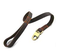 WandLee Dog Leash Soft Leather Traffic Leashes for Medium Large or Extra Large Dogs, Strong Lead for Climbing Training Walking and Guiding Blind, Length 90cm, Width2.5cm
