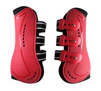 Wandrola Horse Boots Open Front Jumping Tendon Sport Boots, Secure Leg Protection, Classic Equine Supplies (Red, M)