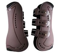Wandrola Horse Boots Open Front Jumping Tendon Sport Boots, Secure Leg Protection, Classic Equine Supplies (Brown, L)