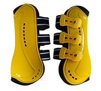 Wandrola Horse Boots Open Front Jumping Tendon Sport Boots, Secure Leg Protection, Classic Equine Supplies (Yellow, L)