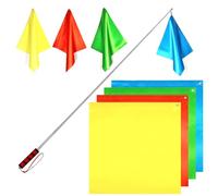 Wandrola Horse Training Flag, 4 Pieces Equestrian Silk Flags with a Telescopic Flagpole