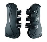 Wandrola Sport Splint Boots for Horses, Front Jumping Horse Leg Protection, for Schooling, Competition, Classic Equine Supplies (Black, L)