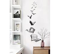 WandSticker4U® - Decorative Wall Stickers Teenagers BOOK FLYING BLACK (38 x 110 cm) I Vinyl Wall Sticker Decoration Youth Room Girl and Boy Children's Office Cool