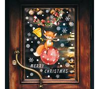 WandSticker4U® - Reusable Window Stickers Christmas Children Fox on Christmas Ball Self-Adhesive I Christmas Decoration Window Sticker Winter Children's Room