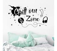 WandSticker4U® - Wall Sticker Teenager's Room Saying Chill Out Zone Black XXL (100 x 57 cm) I Wall Sticker Grafitti Chillen Cool I Wall Sticker Teenager Teenager's Room Decoration Girl Boy Large