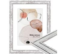 WANDStyle H460 Silver Picture Frame DIN A3 29.7 x 42 cm Wooden Vintage Style for Hanging Poster Frame Made in Germany