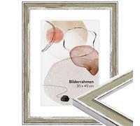 WANDStyle H460 Wooden Picture Frame Green 30 x 40 cm Vintage Style for Hanging Photo Frame Made in Germany