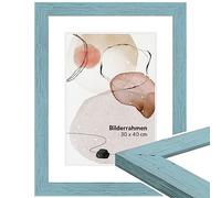 WandStyle H750 - Photo Frame - Beach House Style - Solid Wood and Glass - blu - 24 x 30 cm