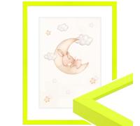 WANDStyle H950 Children's Room Picture Frame Neon Yellow DIN A4 21 x 29.7 cm Poster Frame Made in Germany Ideal for Certificates