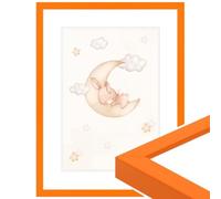 WANDStyle H950 Children's Room Picture Frame Orange DIN A5 15 x 21 cm Small Wooden Frame Made in Germany