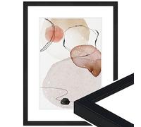 WANDStyle H950 Picture Frame Black Grained 30 x 30 cm Square Wooden in Modern Style for Hanging Photo Frame Made in Germany