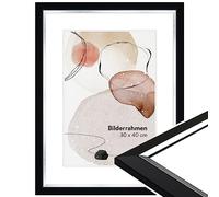 WANDStyle Modern Picture Frame 30 x 42 cm DIN A3 I Colour: Black with Silver Edge I Photo Frame I Classic Picture Frame I Made in Germany I H490