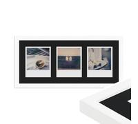 WANDStyle Polaroid Picture Frame, White, for Three Instant Pictures, Mini Picture Frame for Polaroid Pictures, Instant Picture Frame Wood, Photo Frame with Mount, for Hanging, Frame H950 - Made in