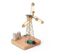 WANENGEDIY DIY Windmill Lamp with Rotating Wings, Electronic STEM Soldering Project, 3D Metal Model for DIY, Mechanical Sculpture for Desk & Technology Fans