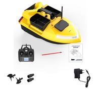 WANENGEDIY GPS RC Bait Boat for Carp Fishing, V020 7.4V 5200mAh 500M Remote Control Bait 3KG Loading with 40 GPS Points, 3 Compartments and LED Lights, RC Fishing Boat for Lakes