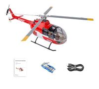 WANENGEDIY RC Helicopter GPS for Adults, FLYWING BO105 470-Class 2.4G 6CH Quick Detachable Propellers Scale RC Military Helicopter Model with H1 Flight Controller, GPS Positioning