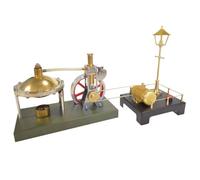 WANENGEDIY Steam Engine Model Kits that Works, ENJOMOR Retro Vertical Steam Engine Model with Spherical Boiler Support and Additional Load+RETROL Mini Steam Generator and Lamp Scene
