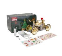 WANENGEDIY Steam Engine Model, Metal Steam-Powered Car Assembly Kit, Sci-fi Collectible Gift for Enthusiasts, Christmas Toys Gift (Assembled Version)