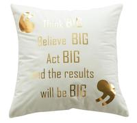 wanerxin White Sofa Throw Pillow Covers 18 x 18 (45cm x 45cm) Gold Stamping Square Decorative Super Soft Cushion Cover for Sofa Couch Patio (Think big)