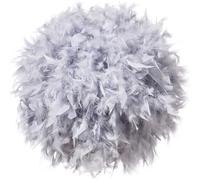 Waneway 40cm Feather Light Shade for Ceiling Pendant Light, Fluffy Lamp Shade Lampshade Lightshade for Table Lamp and Floor Lamp, Bedroom, Living Room, Wedding or Party Decor, ID 30cm, OD 40cm, Grey