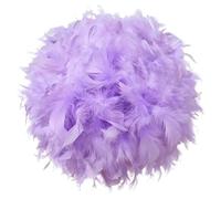 Waneway 50cm Feather Light Shade for Ceiling Pendant Light, Fluffy Lamp Shade Lampshade Lightshade for Table Lamp and Floor Lamp, Bedroom, Living Room, Wedding or Party Decor, ID 40cm, OD 50cm, Purple