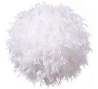 Waneway 50cm White Feather Lamp Shade for Ceiling Pendant Light, Floor Lamp & Table Lamp, Non-Electrical Lightshade with a Reducing Ring for Living Room and Bedroom, ID 40cm, OD 50cm