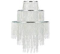 Waneway Chandelier Light Shade for Ceiling Pendant Light, Easy Fit Crystal Lamp Shade Lampshade for Bedroom, Living Room, Hallway, Wedding or Party Decoration, Diameter 32 cm, 3 Tiers