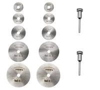 WanFengXue 14Pcs HSS Cutting Discs, Rotary Tool Mini Circular Saw Blades with Mandrels, 22-50mm High Speed Steel Cutting Wheels for Wood, Plastic and Soft Metal Cutting