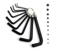 Wanfoou 10 PCS Allen Wrench Hex Key Set, Metric Convenient Key Ring Hex Key Set for Repairs 1.5/2/2.5/3/3.5/4/5/6/8/10mm