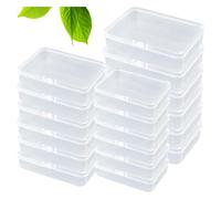 Wanfoou 18Pcs Clear Plastic Beads Storage Box with Lid, Mixed Sizes Mini Clear Plastic Container Case for Craft, Jewelry, Hardware, Tools, Small Items