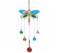 Wanfoou Crystal Sun Catcher Window, Dragonfly Crystal Decorative Pendant, HANGING ORNAMENT for Home, Office, Garden Decoration