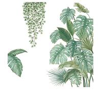 Wanfoou DIY Large Wall Sticker Jungle Green Plant Leaves Turtle Leaf Wall Sticker for Living Room, Bedroom, Hallway, Fridge, Office etc