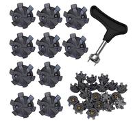 Wanfoou Golf Cleats, 20pcs Non-Slip Golf Shoe Spikes + Key, Grey, Minimalist, Universal, Grass Coverage