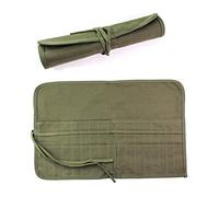 Wanfoou Paint Brush Holder,Paint Brush Roll Canvas Pouch, 30 Slots Storage for Acrylic Oil Watercolor Gouache Artist Roll Canvas Pouch(Army Green)