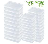 Wanfoou Rectangular Empty Plastic Box, 30 Pack Clear Plastic Beads Storage Containers Box Drawer Organizers with lid for Small Items and Other Craft Projects