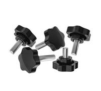 WANG TII DOO 304 Stainless Steel Threaded Stud 25Mm Plastic Star Head Hand Tightening Screw, M5 Star Knobs for Mechanical Instrument,M5x10mm