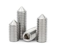 WANG TII DOO 5 PCS 304 Stainless Steel Cone Point Set Screws M12 Hex Socket Cap Screw Pointed Tip Allen Knobs for Industrial and Electronic Equipment,M12x30mm