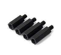 WANG TII DOO 50 Pcs M6 Black Single-Head Nylon Stud 8Mm Thread with 5-15Mm Hex Spacer Pillars for Circuit Board Electronics DIY, LED Projects,M6*10+8mm
