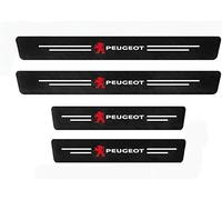 WANGAIDCE 4 Pcs Car Door Sill Protector for Peugeot 208 2008 207 301 308 408 4008 508 5008, Carbon Fiber Leather Sticker Door Entry Guard Stickers,Scratch Resistant Entry Scuff Guards